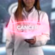Female Doctor Hologram Word Illness Cancer - VideoHive Item for Sale