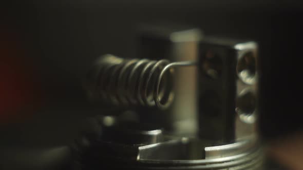 Preheat Clapton Coil Mounted In The Electronic Cigarette