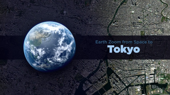 Tokyo (Japan) Earth Zoom to the City from Space