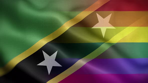 LGBT Saint Kitts And Nevis Flag Loop Background 4K