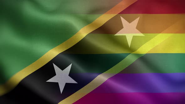 LGBT Saint Kitts And Nevis Flag Loop Background 4K alt
