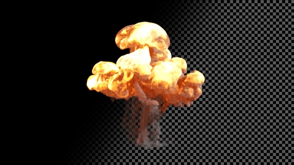 Small Puffy Explosion on Transparent Background
