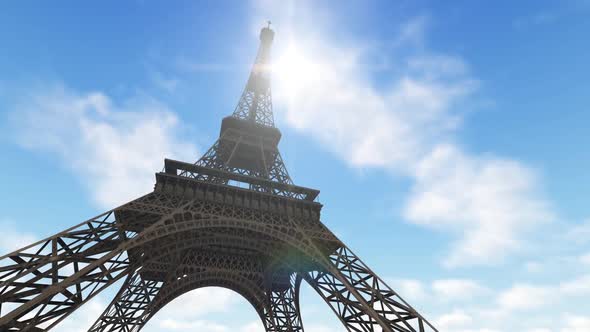 Eiffel Tower And Timelapse Sky