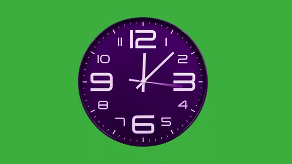 Modern Purple Clock Face Moving Fast Forward