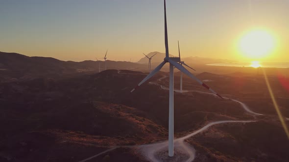  Wind power turbines generating clean renewable energy alt