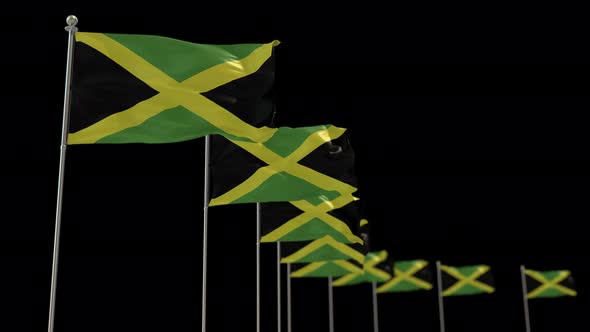 Jamaica Row Of Flags Animation Include Alpha Channel alt
