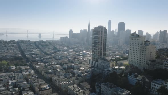 Aerial View of Business District with Skyscrapers and Residential Architecture alt