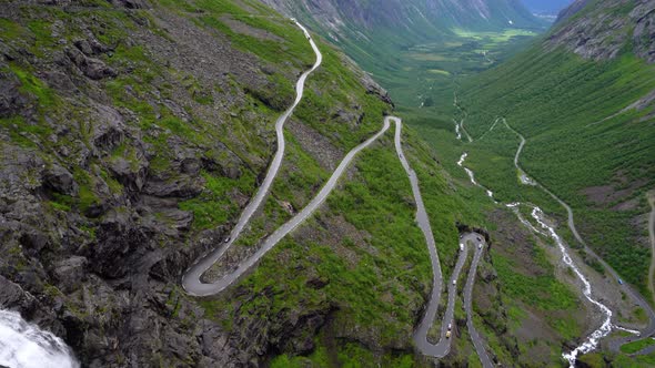 Trolls Path Trollstigen or Trollstigveien Winding Mountain Road alt