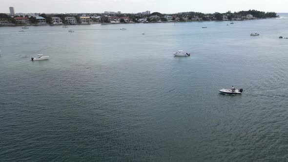 aerial twisting to Lido Shores and to the New Pass Bridge in beautiful Sarasota, Florida alt