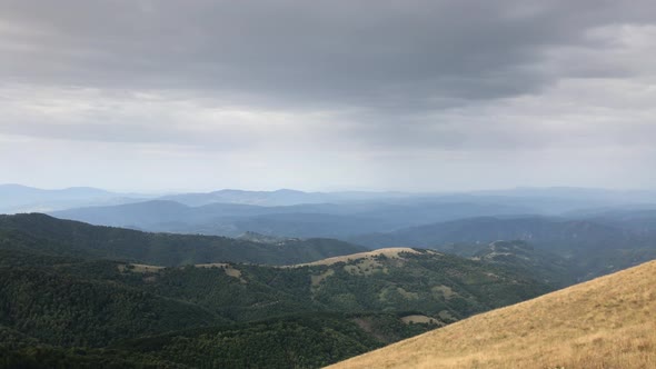 View point of  Midzor peak  slow pan  4K 2160p 30fps UltraHD footage - Serbian side of Stara planina