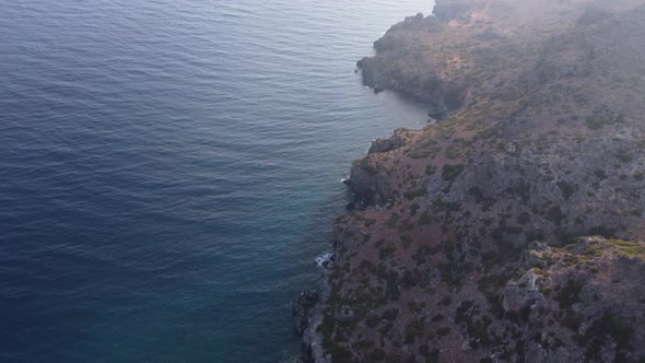Panorama of Preveli Beach at Libyan Sea River and Palm Forest Southern Crete  Greece