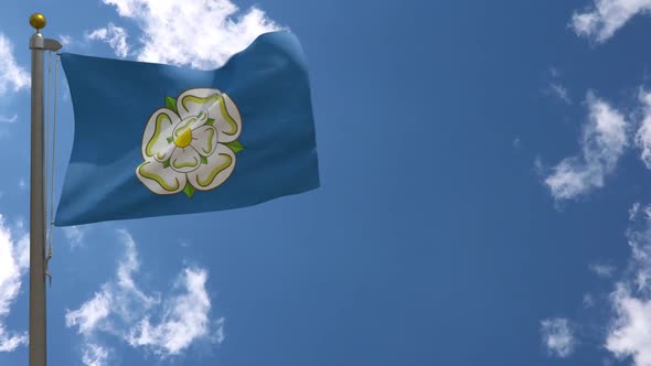 Yorkshire Flag (Uk) On Flagpole alt