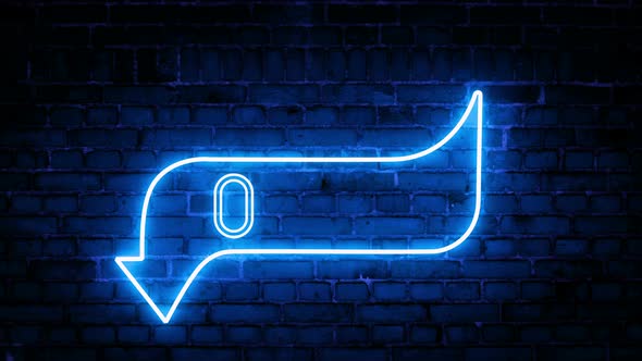Glowing Neon Blue Open Sign Arrow alt