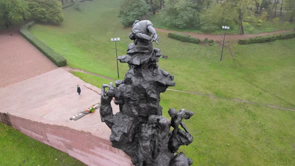 Kyiv, Ukraine Aerial View in Autumn : Babi Yar - the Place of the Murder of Jews During the Second alt
