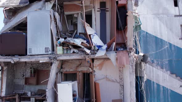 War in Ukraine  Destroyed Building in Borodyanka Bucha District alt