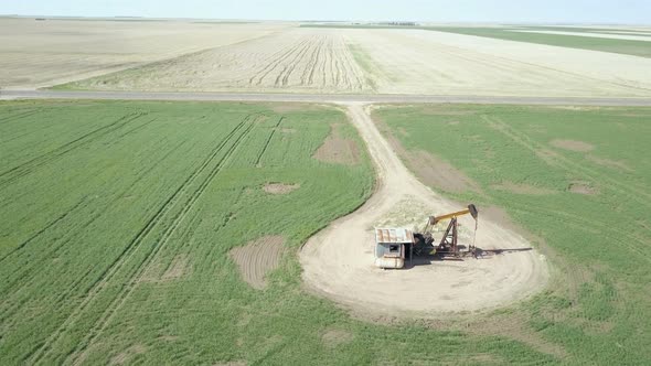 Aerial view of farmlands on Eastern Plains in the Spring. alt