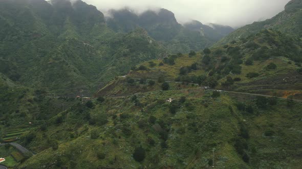 Aerial View of Mountains on La Gomera Island alt