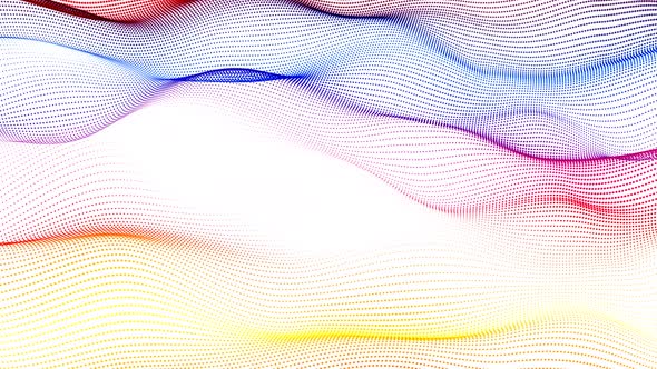 Colorful Technology Digital Particle Grid Line Wave Animated In White Background alt