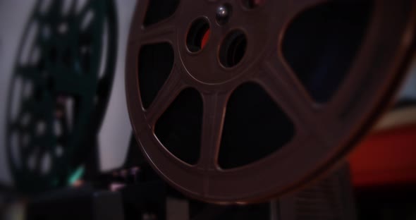 Film Projector Playing Old Movie