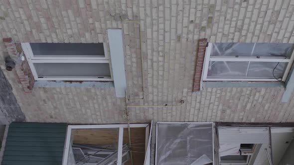 Vertical Video of a Residential Building Destroyed By the War in Ukraine alt