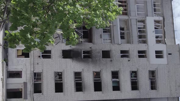 Vertical Video of a Bombed House in Borodyanka Ukraine alt