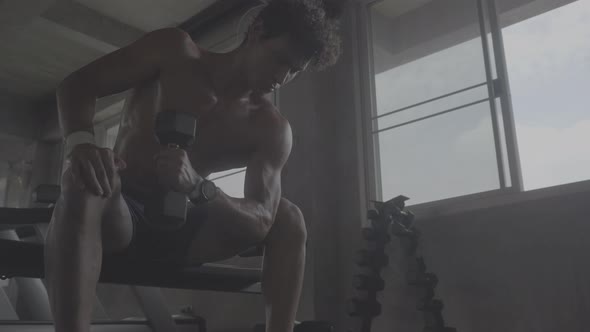 Strong man training workout exercise in fitness gym, sport body muscular bodybuilding lifestyle alt