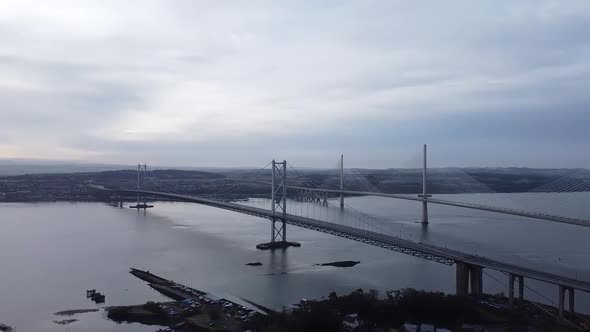 Flight toward the bridge in Scotland