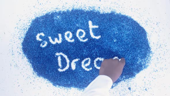 Blue Writing Sweet Dreams