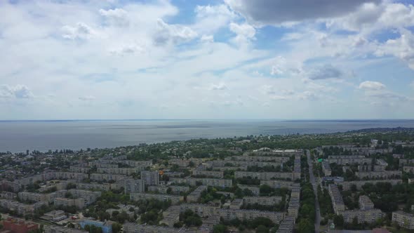 Aerial View Of The City Nikopol, Ukraine alt