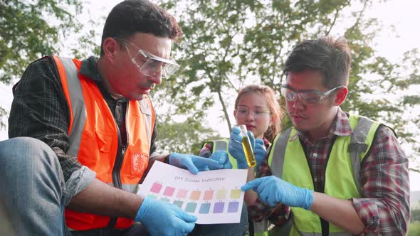Scientist team takes Colorimetric method of factory wastewater to check acidity, alkalinity