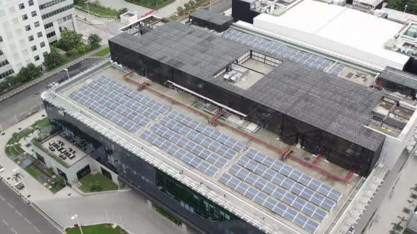 Self energy building aerial view. alt