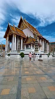 Wat Suthat Thepwararam Ratchaworahawihan the Royal Temple in Capital City Bangkok Thailand alt