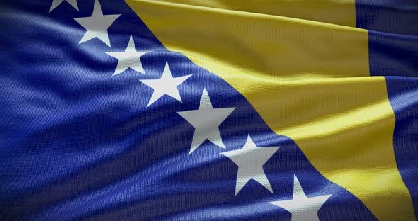 Bosnia And Herzegovina waving flag loop 4K alt