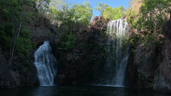 Florence Falls Cascades Flowing River Litchfield National Park, Northern Territory, Australia 4K