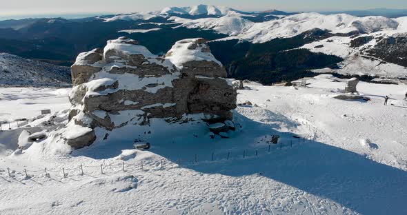 Romanian Sphinx in top of Bucegi Mountains alt