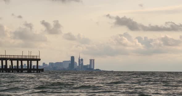 Amazing timelapse of Batumi city skyline from Green Cape. summer 2020 alt