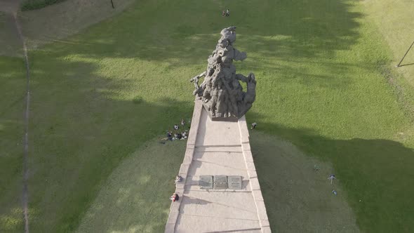 Kyiv, Ukraine: Babi Yar. Memorial Mass Murder of Jews. Aerial View, Flat,gray alt