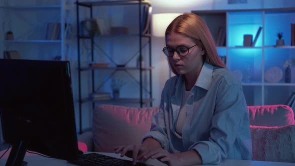 Late Work Female Specialist Internet Research alt