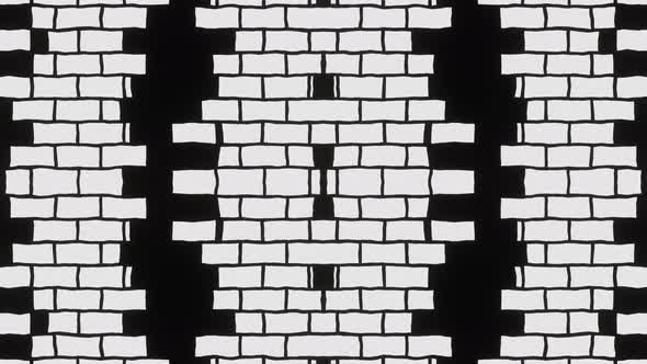 Looped Animation of a Black and White Brick Wall alt