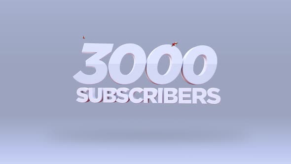 Set 4-2 Youtube 3000 Subscribers Count Animation 4K RES