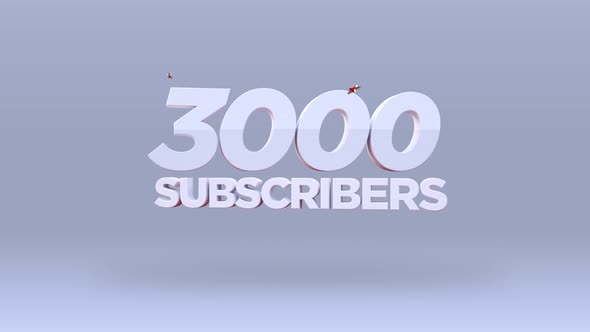 Set 4-2 Youtube 3000 Subscribers Count Animation 4K RES alt
