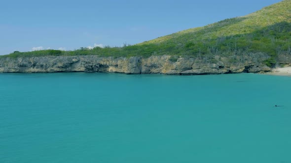 View of the White Beach Grote Knip Curacao Netherlands with a Blue Ocean Curacao Caribbean Island alt