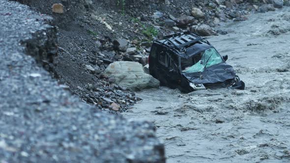 Disaster Heavy Rain Road Collapse