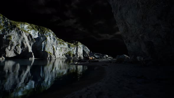 Fjord with Dark Storm Clouds alt