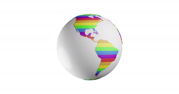 3d Globe with Gay Pride Color