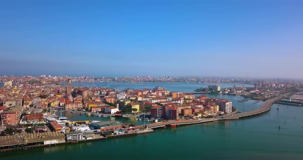 View with Drone Over City on the Water alt