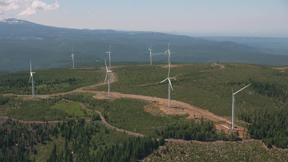 Aerial view of Wind Turbines.