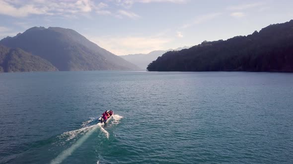 Small boat in Patagonian River