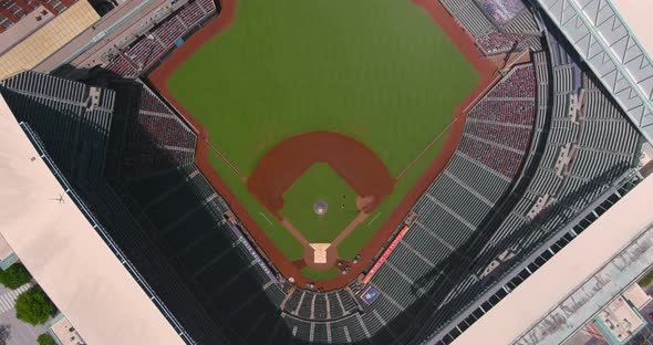 Birds eye view of downtown Houston and surrounding area. This video was filmed in 4k for best image alt