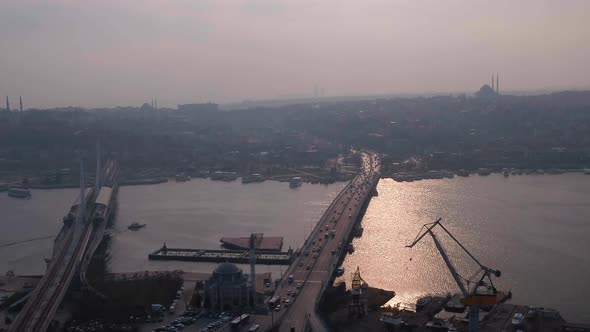 Istanbul City And Golden Horn Aerial View